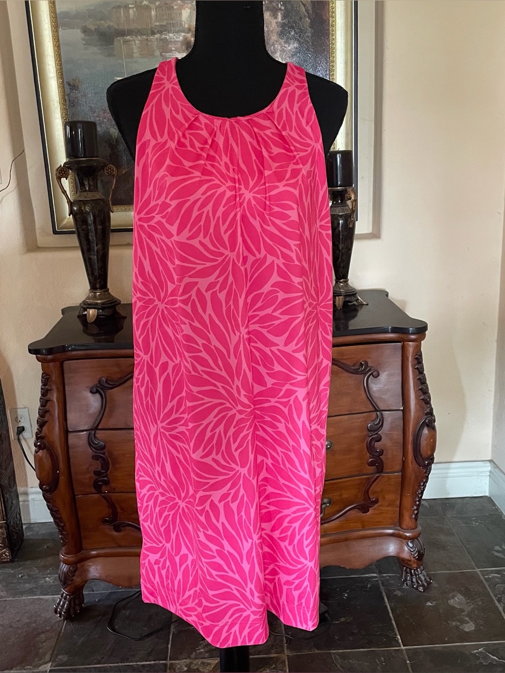 Vineyard Vines Pink Patterned Performance Dress Exercise
